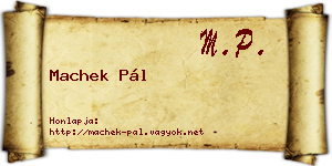 Machek Pál névjegykártya