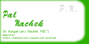 pal machek business card